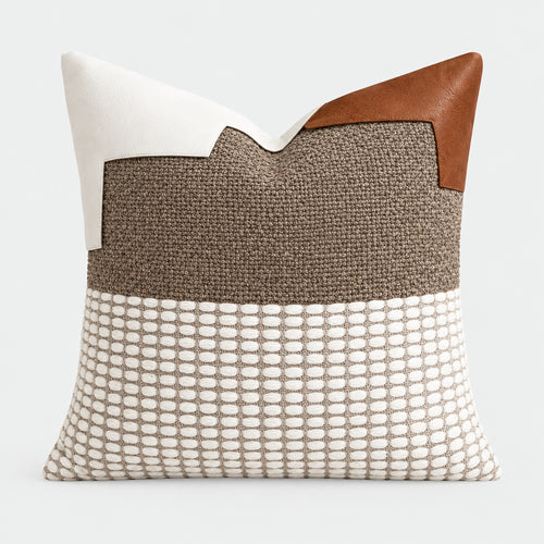 Cream & Greige Wabi-Sabi Fringed Throw Pillow Covers