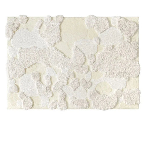 Fluffy Beige White Nordic Textured Thick Carpet - The Finishing Touch Decor