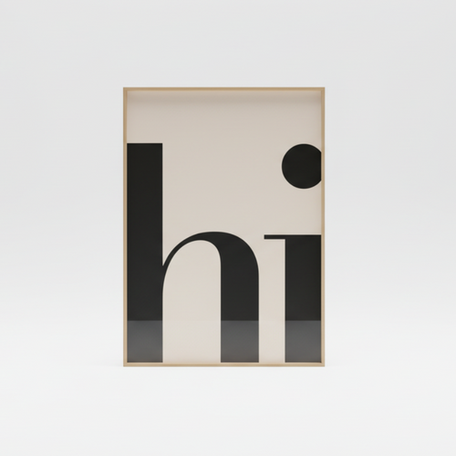 Minimalist Large Type "Hi" Framed Wall Art Print - The Finishing Touch Decor
