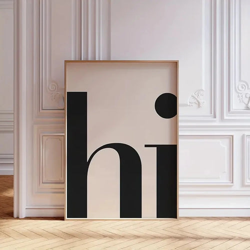 Minimalist Large Type "Hi" Framed Wall Art Print - The Finishing Touch Decor