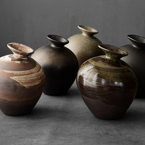 Brushed Terracotta Japanese Style Minimalist Vases - The Finishing Touch Decor