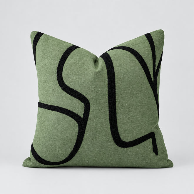 Modern decorative throw pillow case by DAVINRICH New York with luxury thread stripes, geometric embroidery, urban home decor cushion cover