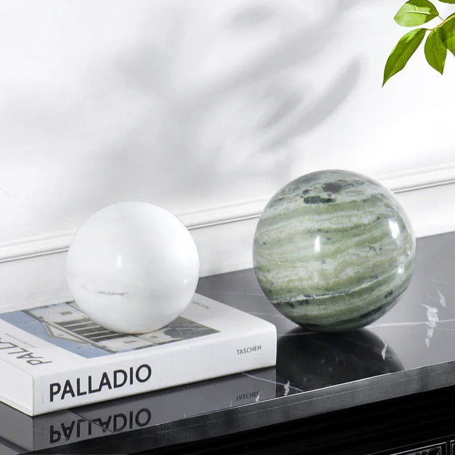 Natural Marble & Travertine Stone Decorative Spheres - The Finishing Touch Decor