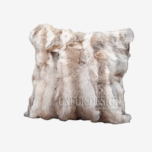 Soft Authentic Rabbit Fur Throw Pillow Covers