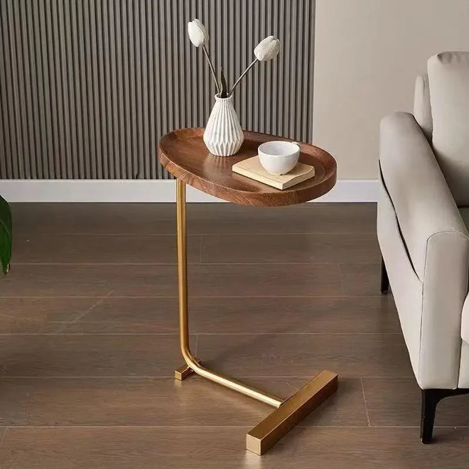 Wood Metal Minimalist Small Accent Side Table - The Finishing Touch Decor