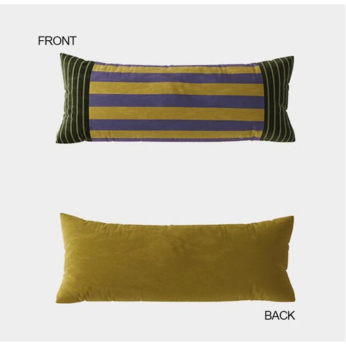 Modern Medieval Stripe Velvet Throw Pillow Cover