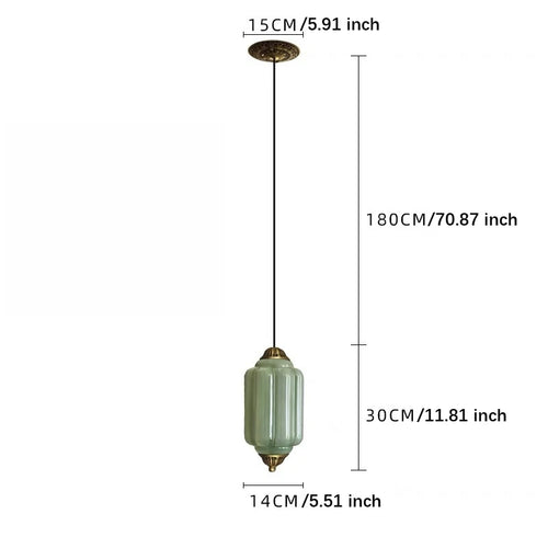 French Retro Glass Pendant Chandelier Lamp