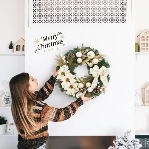 Gold Accent PreLit Artificial Christmas Wreath 24"