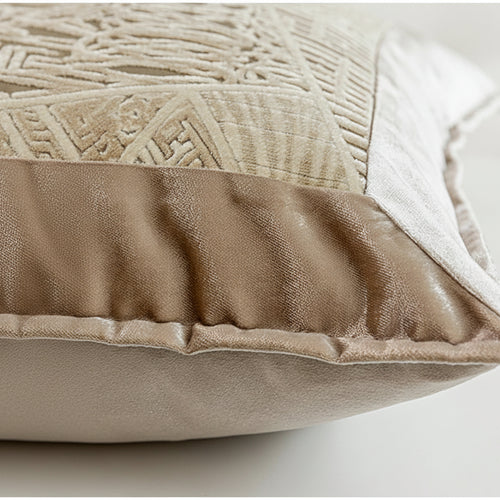 Trellis Cut Velvet Fringed Throw Pillow Covers