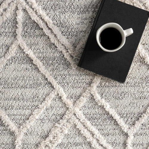 Moroccan Textured Bohemian Tassel Area Rug 9x12ft - The Finishing Touch Decor