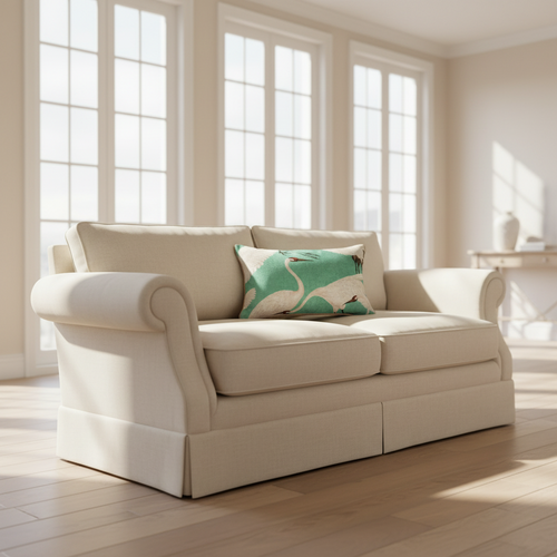 Chenille Crane Print Cottage Throw Pillows