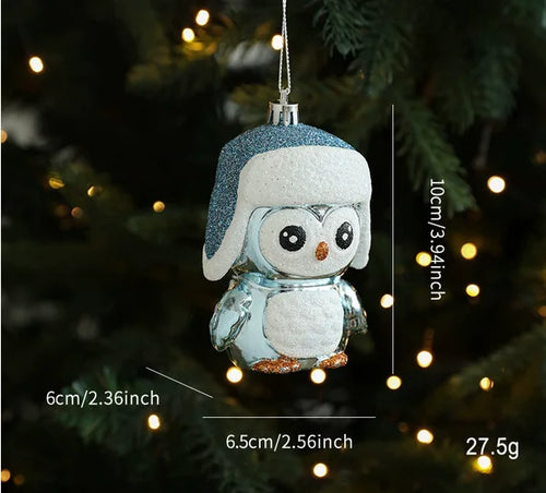 Assorted Large Blue Sparkle Cartoon Tree Ornaments