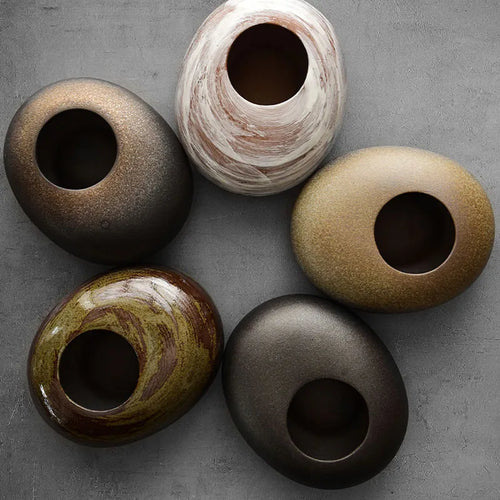 Brushed Terracotta Japanese Style Minimalist Vases - The Finishing Touch Decor