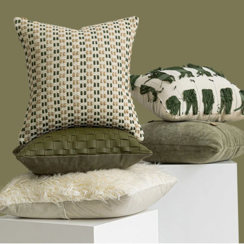 Nordic Olive Green Collection of Contemporary Throw Pillow Covers - The Finishing Touch Decor