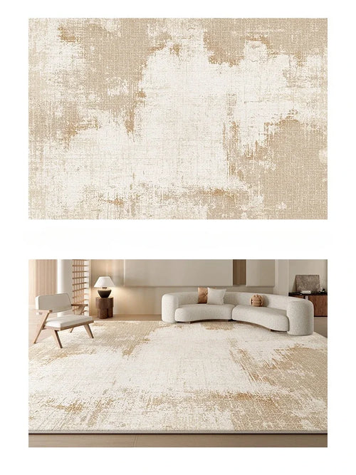 Striped Beige Carpet Comfortable Easy Clean Living Room Carpets Cream Luxurious Decorative Rug French Bedroom Bedside Rugs Tapis