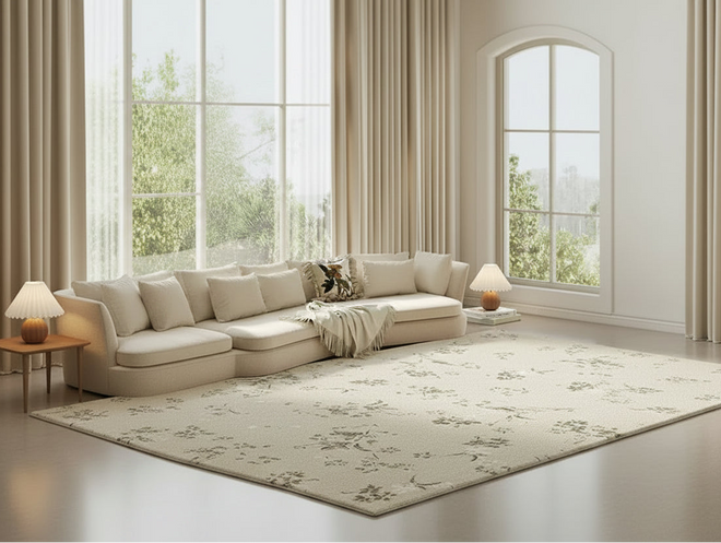 French Style Pastoral Floral Pattern Area Rugs
