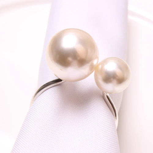 Highlighted Huge Pearl U-Shaped Napkin Holders Rings - 6PCS - The Finishing Touch Decor