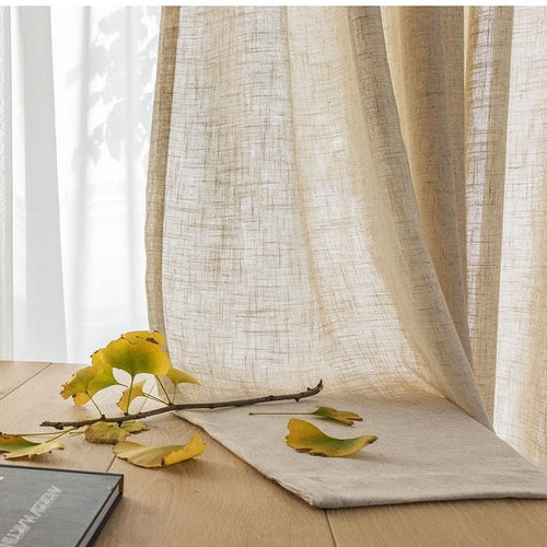 Linen Textured Semi-Shade Long Gauze Window Curtains - The Finishing Touch Decor