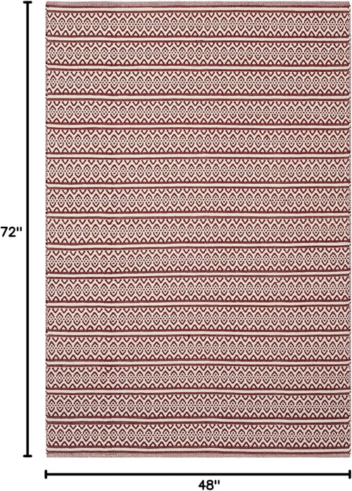 Handmade Ikat Woven Bohemian 4x6ft Cotton Rug