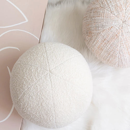 Spherical Pillow Round Cushion Luxury Ball Shaped Solid Color Stuffed Soft Pillow for Sofa Office Waist Rest Throw Pillow Decor