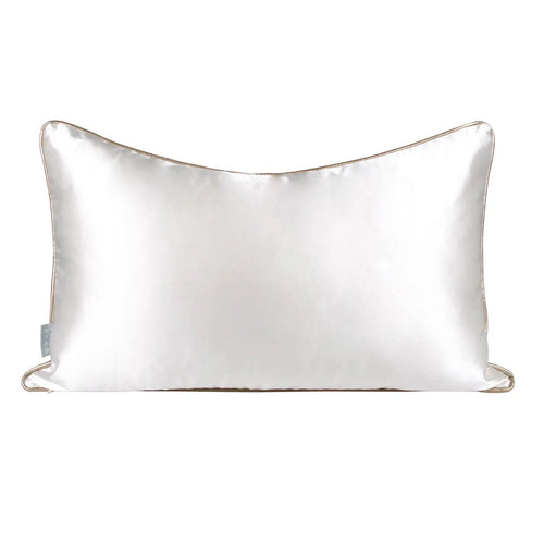 Champagne Gold Shell-Adorned Lumbar Throw Pillow Covers