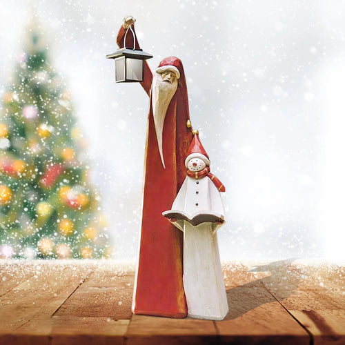 Santa & Snowman Figurine Indoor/Outdoor Statue