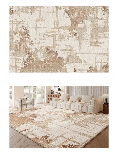 Striped Beige Carpet Comfortable Easy Clean Living Room Carpets Cream Luxurious Decorative Rug French Bedroom Bedside Rugs Tapis