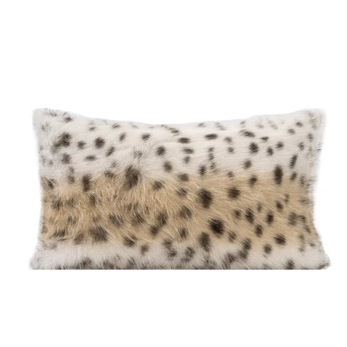 Faux Fur Leopard Spot Pattern Throw Pillow Covers