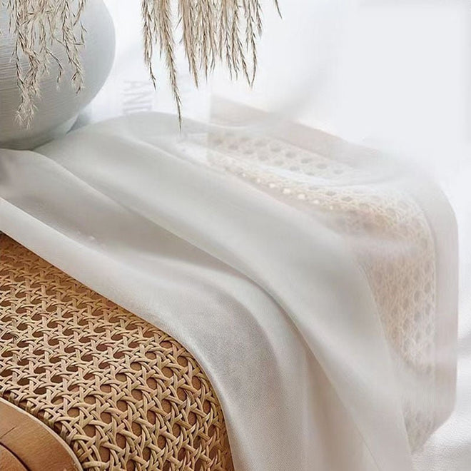 Sheer Voile Organza White Tulle Window Curtains - The Finishing Touch Decor