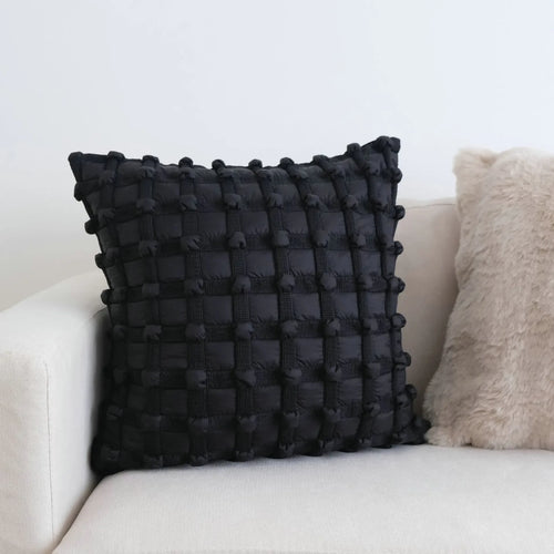 Cream Bubble Plaid Pattern Soft Throw Pillow Cover - The Finishing Touch Decor
