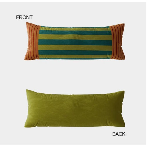 Modern Medieval Stripe Velvet Throw Pillow Cover