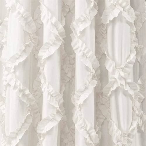 Ruffle Diamond Textured Window Curtains Soft Polyester Panel Set Light Filtering Privacy Elegant Drapes Living Room Bedroom