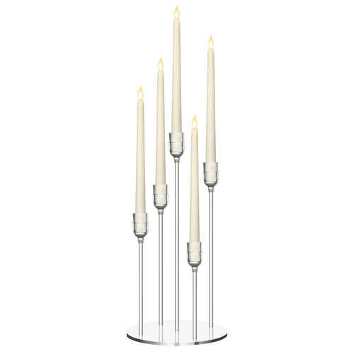 Minimalist Clear Acrylic LED Candelabra Centerpiece