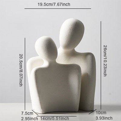 Nestled "Abstract Embrace" Modern Ceramic Figurines - The Finishing Touch Decor