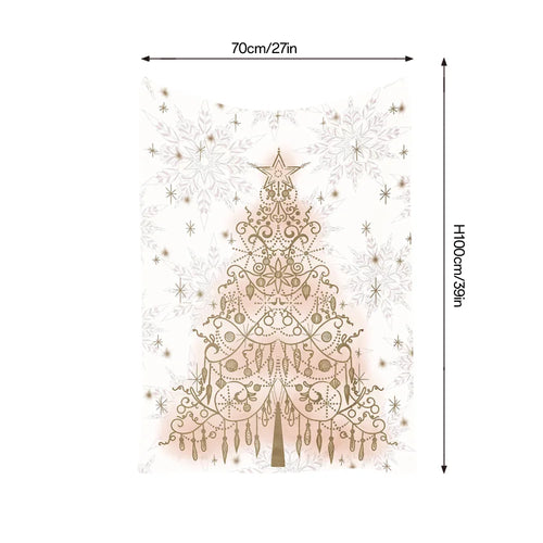 Winter Snowflake Christmas Tree Printed Throw Blanket