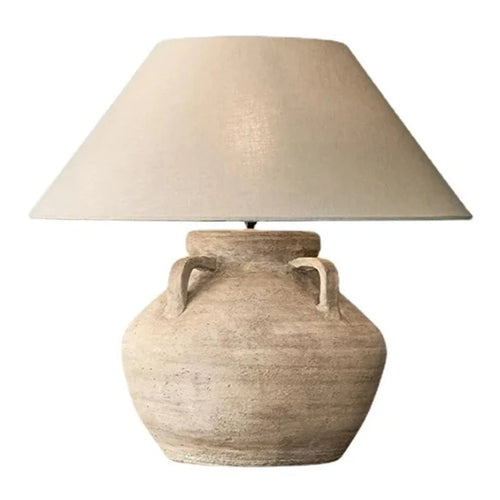 Ivory Ceramic Handled Jug Wabi Sabi Table Lamp - The Finishing Touch Decor