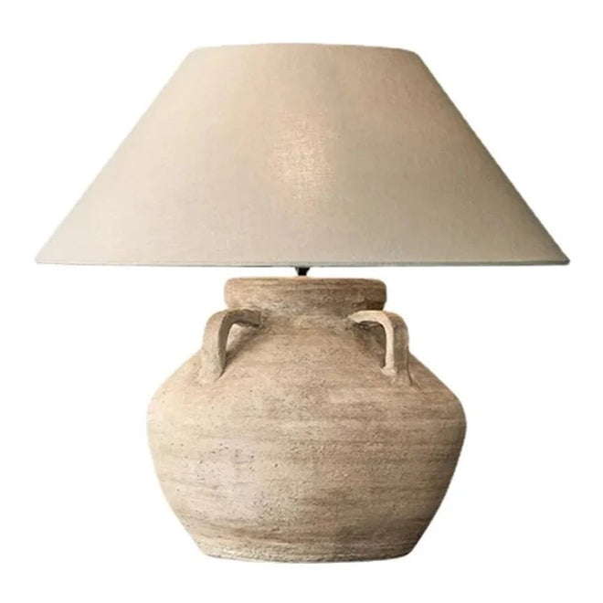Ivory Ceramic Handled Jug Wabi Sabi Table Lamp - The Finishing Touch Decor