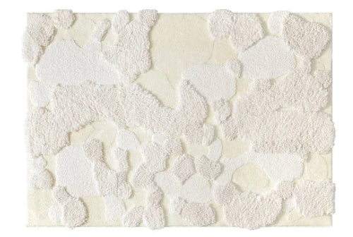 Fluffy Beige White Nordic Textured Thick Carpet - The Finishing Touch Decor