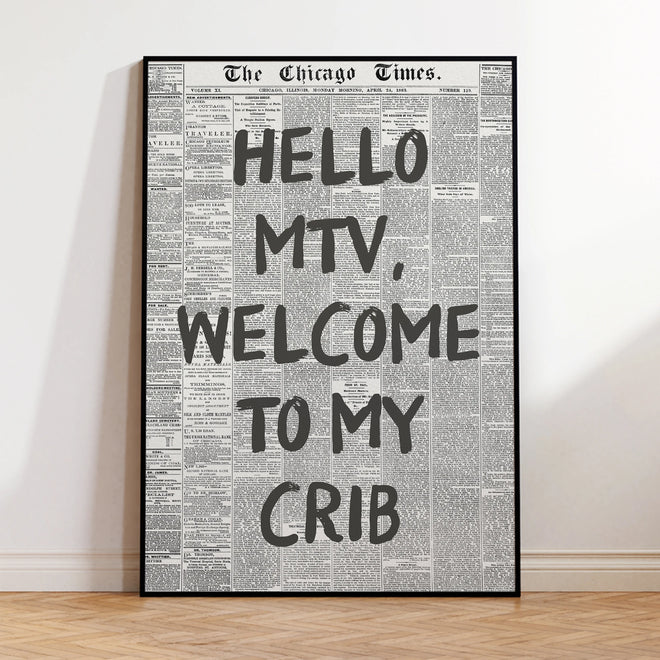 Framed Pop-Art Newspaper Graffiti Wall Art Print