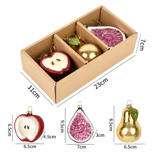Painted Assortment of Food-Shaped Tree Ornaments