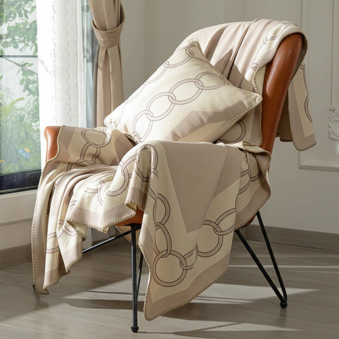 Chain Link Border Elegant Throw Blanket - The Finishing Touch Decor