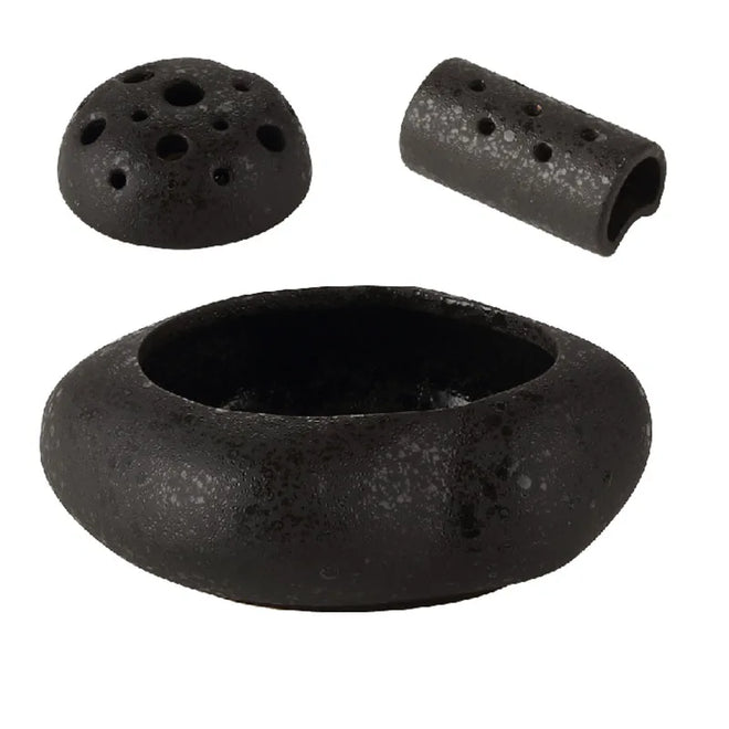 Japandi Lotus Ceramic Seedpod Planter set by The Finishing Touch Decor, featuring minimalist ceramic planters with lotus design.