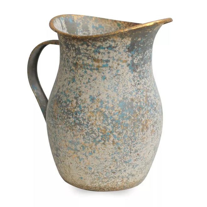 Shabby Chic French Country Vintage Flower Vase Galvanized Rustic Pitcher - The Finishing Touch Decor
