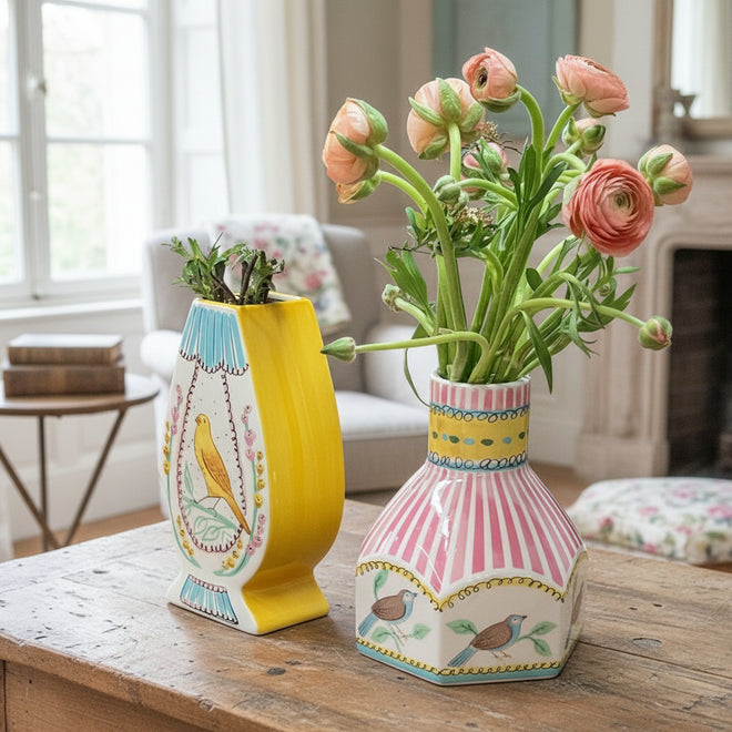 Wilde's Nightingale Birds Porcelain Ceramic Vase