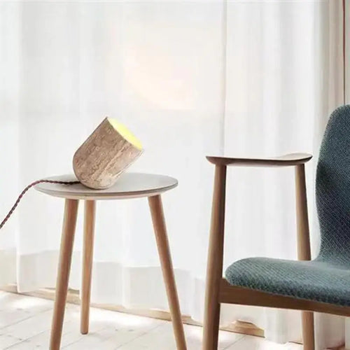 Natural Yellow Cave Stone Travertine Floor Table Lamp - The Finishing Touch Decor