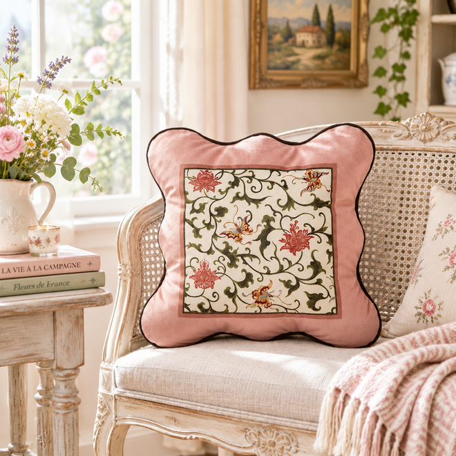 French Vintage Style Floral Pattern Throw Pillow Covers