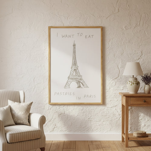 Modern Sketch Eiffel Tower Canvas Wall Art Print