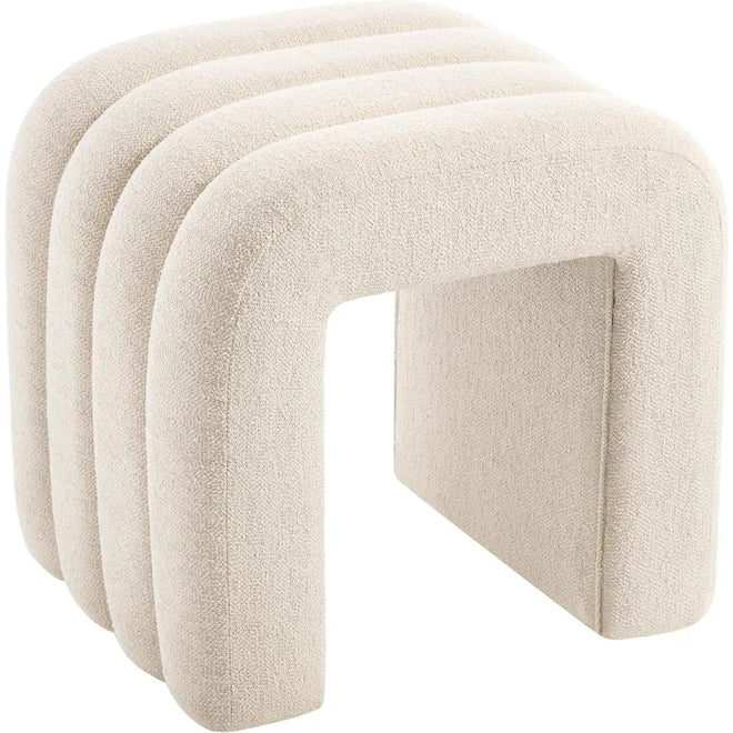 Modern Linen Fleece Ottoman Foot Stool
