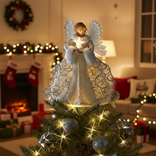 Glowing Angel LED Christmas Tree Topper Ornament