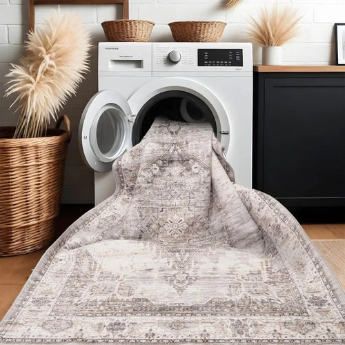 Area Rugs 10x14 Living Room：Machine Washable Rug - Soft Carpet for Bedroom - Stain Resistant Vintage Distressed Area Rug 10'x14'